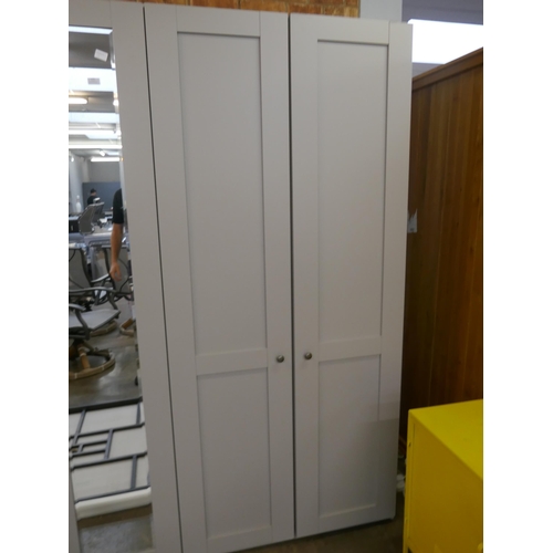 1485 - A Stone six door wardrobe with two mirrored doors *This lot is subject to vat