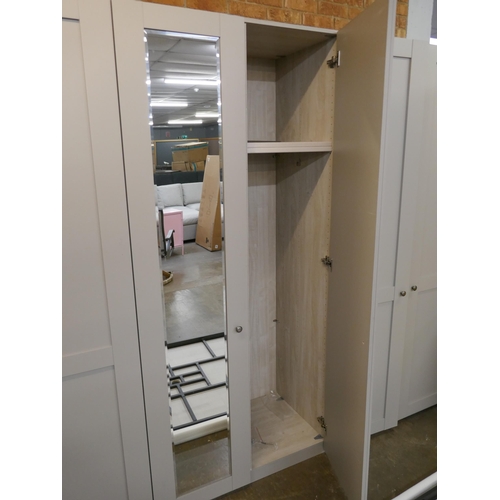 1485 - A Stone six door wardrobe with two mirrored doors *This lot is subject to vat