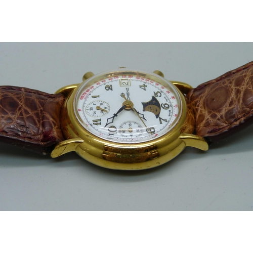 1052 - A gentleman's Lorenz Sun and Moon roller chronograph wristwatch