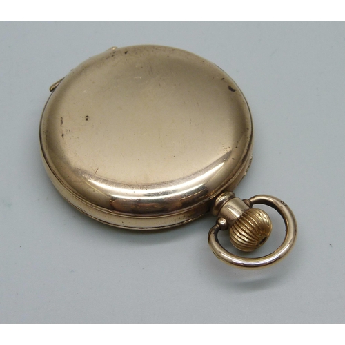 1054 - A rolled gold cased full-hunter pocket watch