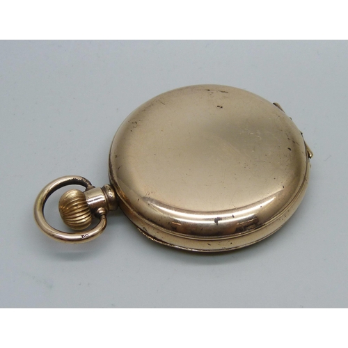 1054 - A rolled gold cased full-hunter pocket watch