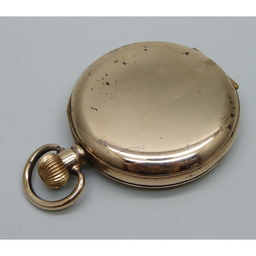 1054 - A rolled gold cased full-hunter pocket watch