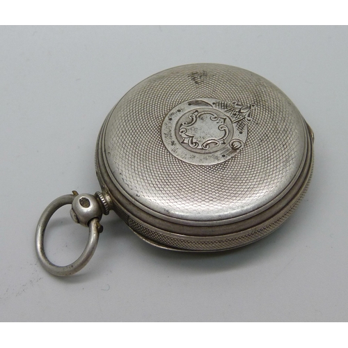 1057 - A silver cased chain drive pocket watch, Pearce, Nottingham