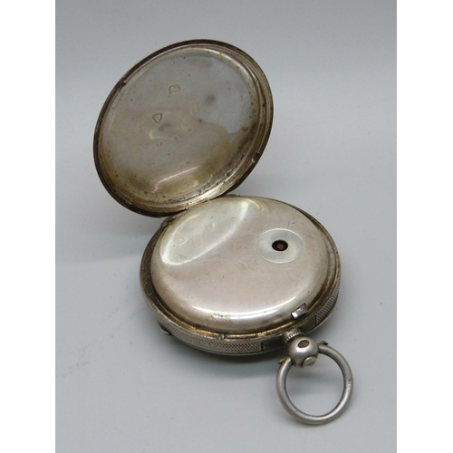 1057 - A silver cased chain drive pocket watch, Pearce, Nottingham