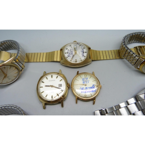 1080 - Six wristwatches including Sekonda, Accurist and Swatch