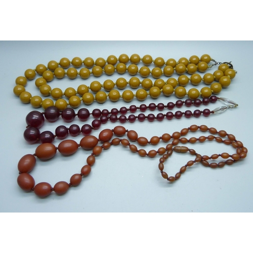 1102 - Three bead necklaces