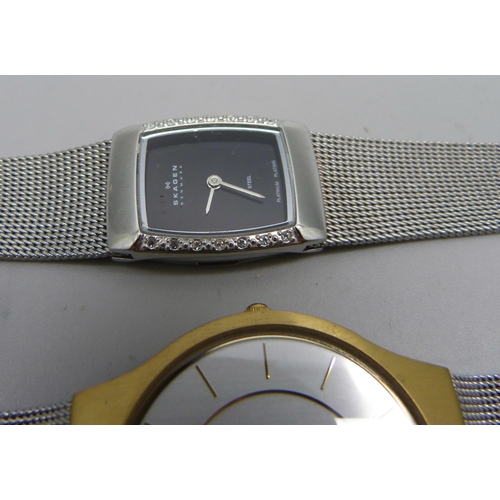 1117 - Three Skagen wristwatches