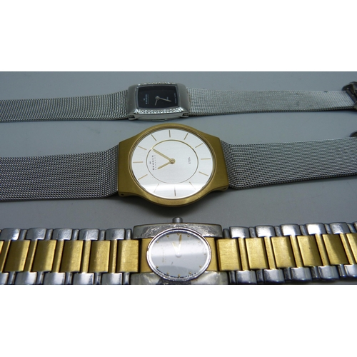 1117 - Three Skagen wristwatches