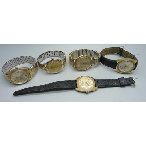 1136 - Five wristwatches including Montine and Mudu