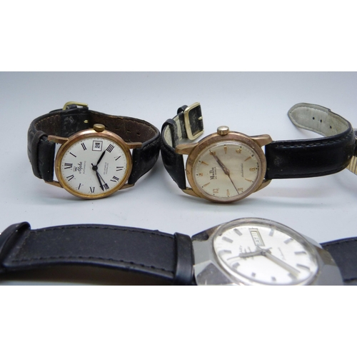 1138 - Five wristwatches including Rotary and Mudu