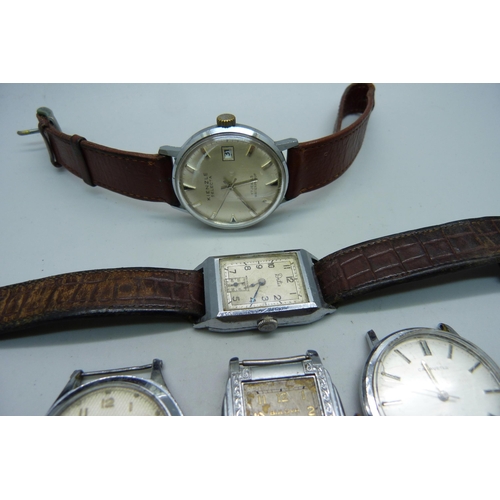 1139 - Five gentleman's mechanical wristwatches including an example by Bulova