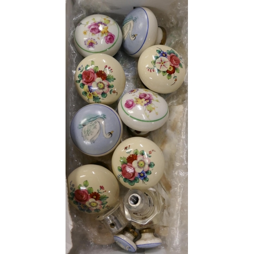 1144 - A box of ceramic door knobs and door furniture **PLEASE NOTE THIS LOT IS NOT ELIGIBLE FOR IN-HOUSE P... 