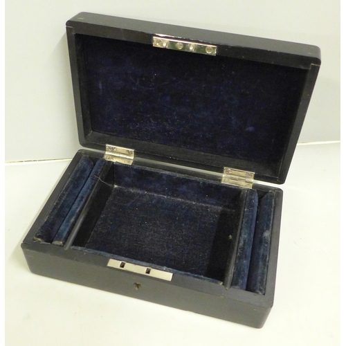 1148 - A collection of ebony dressing table set, two with silver decoration **PLEASE NOTE THIS LOT IS NOT E... 