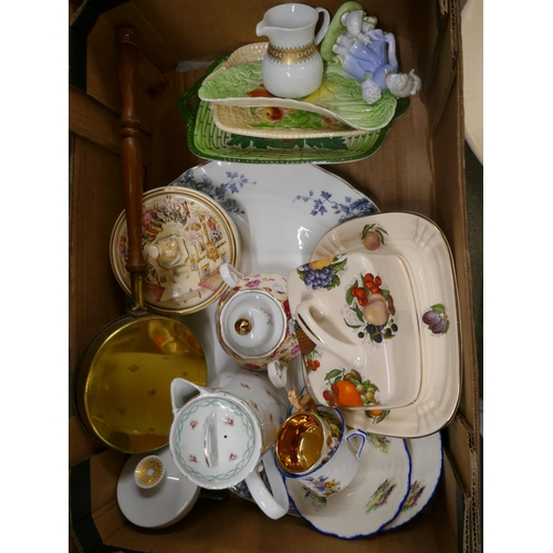 1156 - A collection of china, a jug and bowl, kitchen ware, leaf dishes, etc. **PLEASE NOTE THIS LOT IS NOT... 