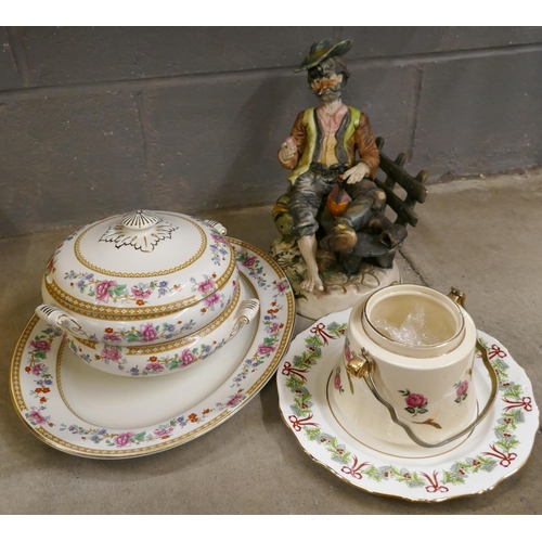 1158 - A Capodimonte figure, Bridgwood dishes, etc. **PLEASE NOTE THIS LOT IS NOT ELIGIBLE FOR IN-HOUSE POS... 