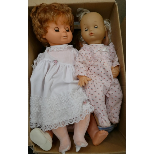 1159 - Two boxes of mid 20th Century and later dolls **PLEASE NOTE THIS LOT IS NOT ELIGIBLE FOR IN-HOUSE PO... 