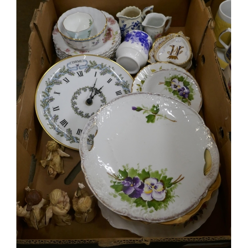 1169 - Two boxes of mixed china including Minton, Denton, Royal Commemorative and a box of Solian Ware part... 