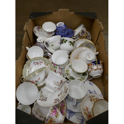 1171 - A collection of decorative china cups and saucers including Royal Albert, Colclough, Royal Worcester... 