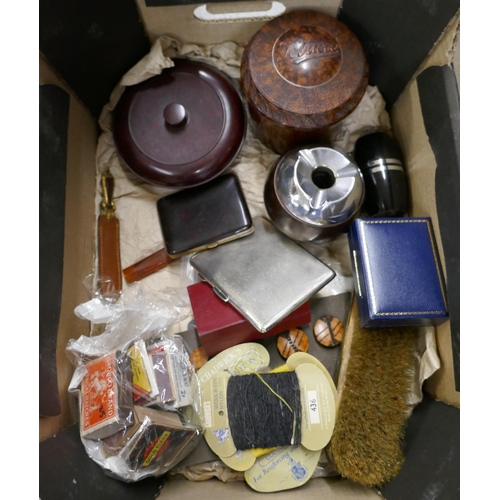 1173 - Two boxes of assorted kitchenalia, Bakelite, cigarette cases, etc. **PLEASE NOTE THIS LOT IS NOT ELI... 