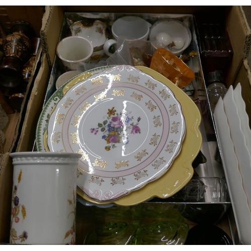 1177 - Two boxes of china and glass including Neopolitan bird figure group **PLEASE NOTE THIS LOT IS NOT EL... 