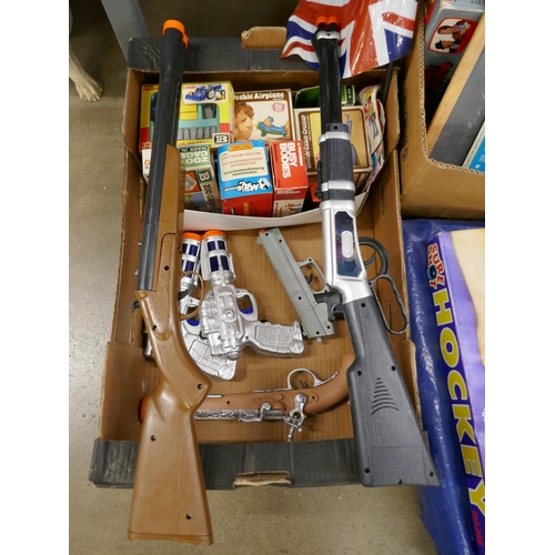 1183 - Assorted annuals, books, toys, games, rifles, etc. **PLEASE NOTE THIS LOT IS NOT ELIGIBLE FOR IN-HOU... 