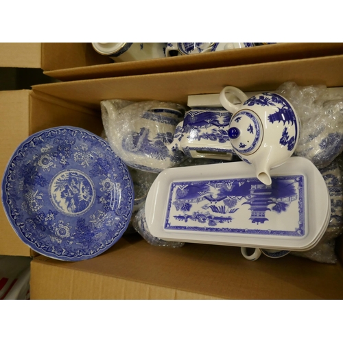 1184 - Two boxes of Ringtons blue and white china **PLEASE NOTE THIS LOT IS NOT ELIGIBLE FOR IN-HOUSE POSTI... 