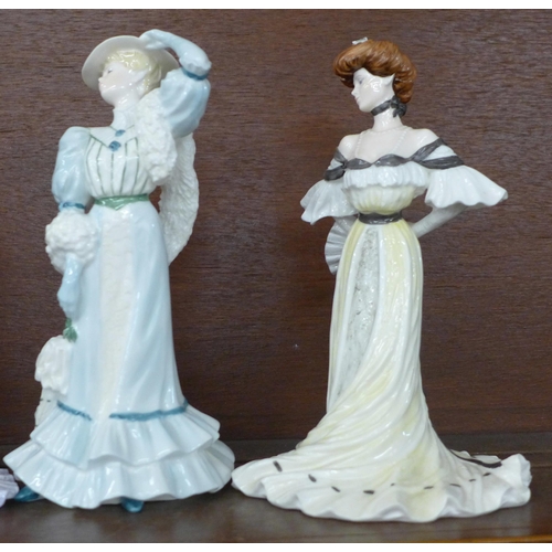 616 - Five Coalport Golden Age figures including Georgina, Eugenie and Charlotte