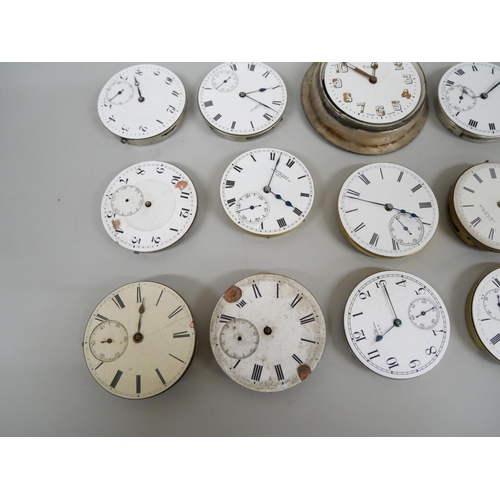 622 - Twelve pocket watch movements including Waltham