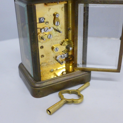 644 - A Matthew Norman carriage clock and one other wooden cased clock