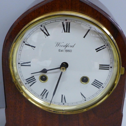 647 - A Woodward mantel timepiece with German movement and a Bayard 8 day carriage clock