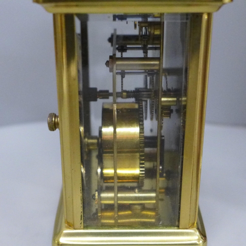 647 - A Woodward mantel timepiece with German movement and a Bayard 8 day carriage clock