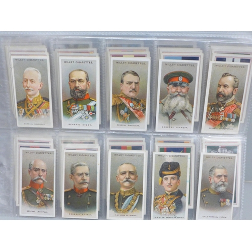 663 - Cigarette cards; 10 complete sets, inc. Ogdens Broadcasting, Players Army Life, Sarony Autographs, G... 