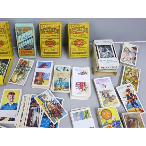 671 - Cigarette cards - six full sets and a bag of part sets and single cards in original packets