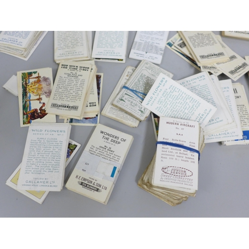 671 - Cigarette cards - six full sets and a bag of part sets and single cards in original packets