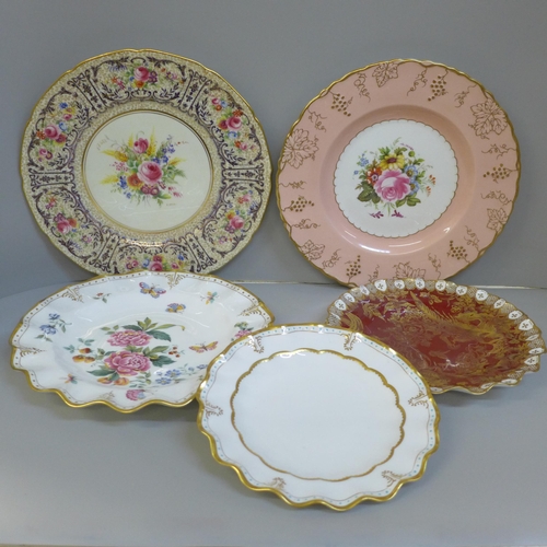 679 - Five plates - four Royal Crown Derby including Derby Days and one Royal Doulton