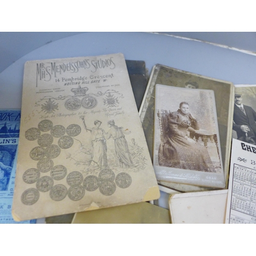 698 - 19th Century and early 20th Century ephemera including advertising book marks, Merchant Navy items, ... 