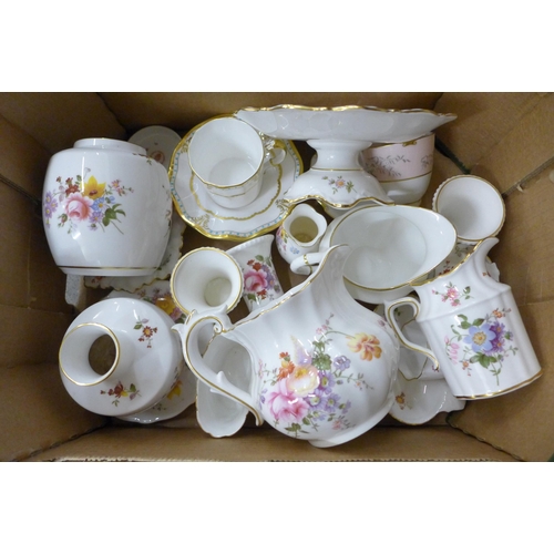 729 - Twenty three pieces of Royal Crown Derby, mostly Derby Posies including a ginger jar, jugs, tea cups... 