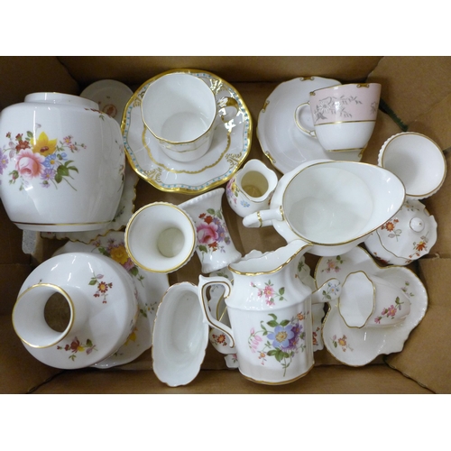 729 - Twenty three pieces of Royal Crown Derby, mostly Derby Posies including a ginger jar, jugs, tea cups... 