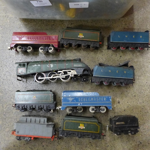 730 - A collection of OO gauge model railway locos, tenders, etc., a/f