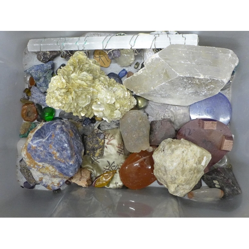 737 - Two boxes of mineral samples and crystals