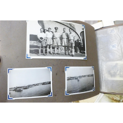 742 - A collection of photographs, postcards and ephemera including one printed on opaque glass