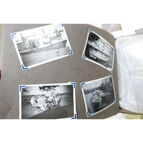 742 - A collection of photographs, postcards and ephemera including one printed on opaque glass