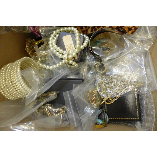 747 - Two boxes of costume jewellery