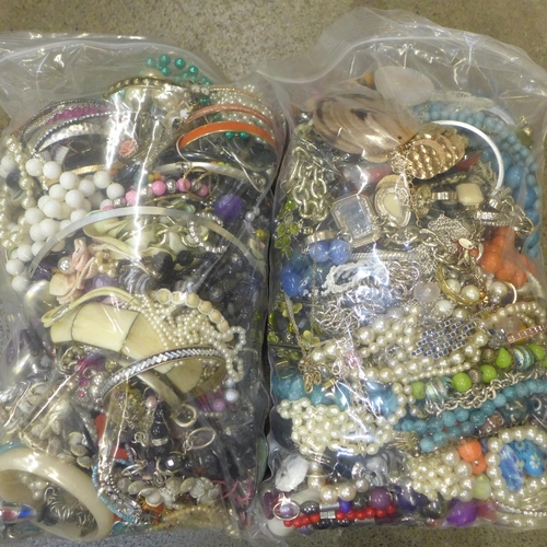 754 - Two bags of costume jewellery