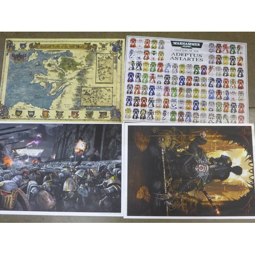 760 - Four large original Warhammer series posters from the early 2000s onwards, all approximately A2 size