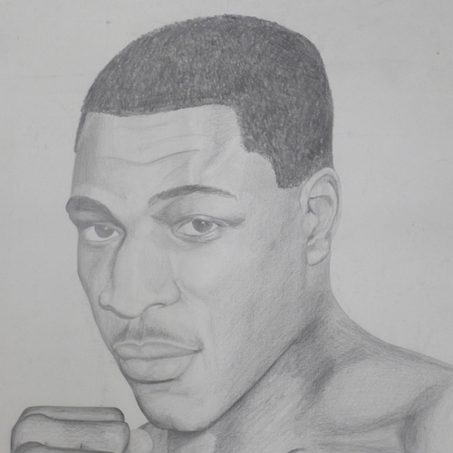 762 - Frank Bruno, an original pencil drawn portrait circa 1990s by Steve Megson, retired artist and costu... 