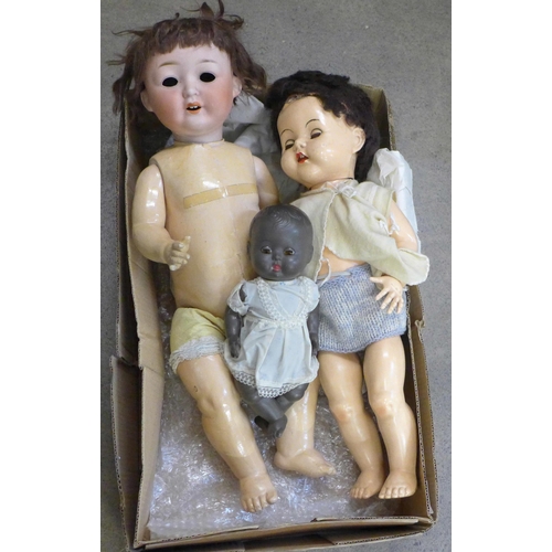 764 - Three assorted dolls including German, a/f