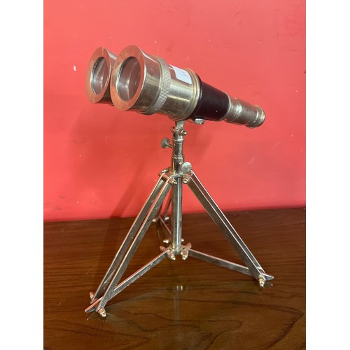 356 - A pair of binoculars on a tripod stand