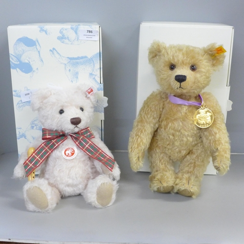 786 - A Steiff Frederic teddy bear, limited edition, with certificate and a Steiff 2003 bear, both boxed