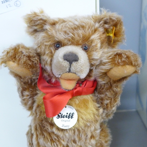 787 - A Steiff British collectors teddy bear 2012, limited edition and a Steiff Zoffy teddy bear, both box... 